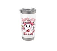 Boo Jee Spooky Mucca Fantasma Rosa Zucca Halloween Donne Ragazza Bicchiere termico in acciaio inox doppia parete