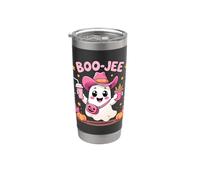 Boo Jee Spooky Mucca Fantasma Rosa Zucca Halloween Donne Ragazza Bicchiere termico in acciaio inox doppia parete