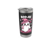 Boo Jee Spooky Witch Ghost Pink Halloween Zucca Costumi Bicchiere termico in acciaio inox doppia parete
