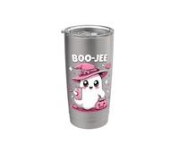 Boo Jee Spooky Witch Ghost Pink Halloween Zucca Costumi Bicchiere termico in acciaio inox doppia parete