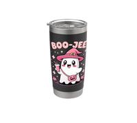 Boo Jee Spooky Witch Ghost Pink Halloween Zucca Costumi Bicchiere termico in acciaio inox doppia parete