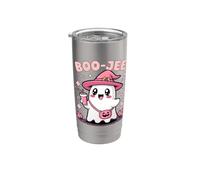 Boo Jee Spooky Witch Ghost Pink Halloween Zucca Costumi Bicchiere termico in acciaio inox doppia parete