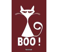 Boo , Scary cat saying that in Halloween Notebook: Softcover Writing Book for Students