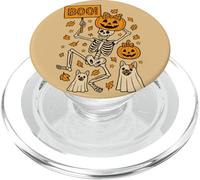 Boo scheletro zucca fantasma cani divertente spettrale autunno Halloween PopSockets PopGrip per MagSafe