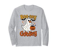 Boo-sey Goosey Divertente Halloween Goose Trick or Treat Graphic Maglia a Manica
