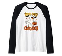 Boo-sey Goosey Divertente Halloween Goose Trick or Treat Graphic Maglia con Maniche Raglan