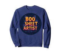 Boo Sheet Artist This Is Boo Foglio Spooky Halloween Fun Felpa, Unisex per Adulti, Navy, XL