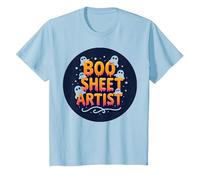 Boo Sheet Artist This Is Boo Foglio Spooky Halloween Fun Maglietta, Bambini, Celeste, 4 Anni