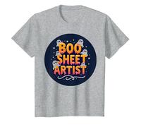 Boo Sheet Artist This Is Boo Foglio Spooky Halloween Fun Maglietta, Bambini, Grigio Melange, 12 Anni
