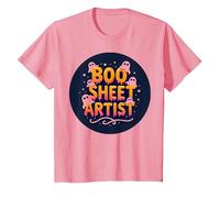 Boo Sheet Artist This Is Boo Foglio Spooky Halloween Fun Maglietta, Bambini, Rosa, 8 Anni