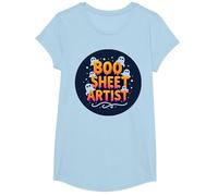 Boo Sheet Artist This Is Boo Foglio Spooky Halloween Fun Maglietta, Ragazze, Celeste, L