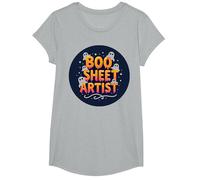 Boo Sheet Artist This Is Boo Foglio Spooky Halloween Fun Maglietta, Ragazze, Grigio Melange, M