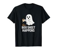 Boo Sheet Happens Divertente Fantasma Spettrale Halloween Pun Maglietta