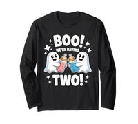 Boo Stiamo avendo Due Divertenti Gemelli di Halloween rivelazione di Genere Maglia a Manica