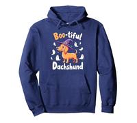 Boo-Tiful Bassotto Halloween Felpa Spettrale Amante dei Cani Felpa con Cappuccio, Unisex per Adulti, Navy, L