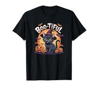 Boo-Tiful Carino Halloween Cat Witch Pun Maglietta