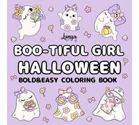 Boo-tiful Girl Halloween Bold and Easy Coloring Book: Simple and Big Designs for Relaxation for All Ages