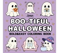Boo-tiful Halloween Bold and Easy Coloring Book: Simple and Big Designs for Stress Relief for All Ages