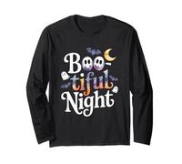 Boo-Tiful Night Carino Acquerello Halloween Pun Maglia a Manica