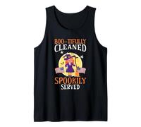 Boo-tifully Pulito Spookily Servito Scuola Janitor Halloween Canotta