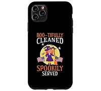 Boo-tifully Pulito Spookily Servito Scuola Janitor Halloween Custodia per iPhone 11 Pro Max