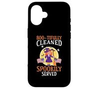 Boo-tifully Pulito Spookily Servito Scuola Janitor Halloween Custodia per iPhone 16