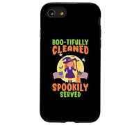Boo-tifully Pulito Spookily Servito Scuola Janitor Halloween Custodia per iPhone SE (2020) / 7/8