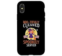 Boo-tifully Pulito Spookily Servito Scuola Janitor Halloween Custodia per iPhone X/XS