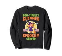 Boo-tifully Pulito Spookily Servito Scuola Janitor Halloween Felpa