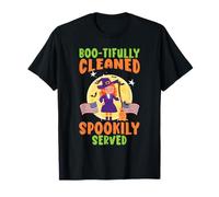 Boo-tifully Pulito Spookily Servito Scuola Janitor Halloween Maglietta