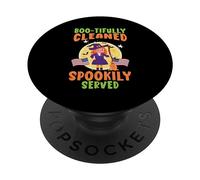 Boo-tifully Pulito Spookily Servito Scuola Janitor Halloween PopSockets PopGrip Adesivo