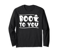 Boo to You Ghost Halloween Spooky Fun Maglia a Manica