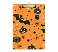 Boo Tronco Bat Spider Halloween Carrelli elevatori Appunti Hard Board per Calcio Softball Coaching Dimensioni 9 x 12.5 Tabla para escribir con Clip