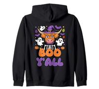 Boo Y'All Funny Halloween Mucca Fantasma Felpa con Cappuccio