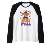 Boo Y'All Funny Halloween Mucca Fantasma Maglia con Maniche Raglan