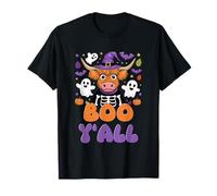 Boo Y'All Funny Halloween Mucca Fantasma Maglietta