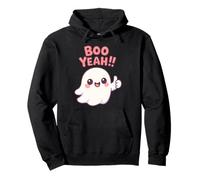 Boo Yeah Chibi Fantasma Kawaii Halloween Spettrale Felpa con Cappuccio