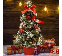 Booaee Mini Albero di Natale Artificiale, 40 cm, 20 Luci LED Calde, Decorazione per Casa e Ufficio