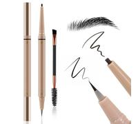 Boobeen 2 Pezzi Matita Sopracciglia Microblading, Penna a Doppia Punta con Spoolie, Impermeabile e Anti Sbavatura, Effetto Naturale Tutto il Giorno