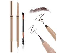 Boobeen 2 Pezzi Matita Sopracciglia Microblading, Penna a Doppia Punta con Spoolie, Impermeabile e Anti Sbavatura, Effetto Naturale Tutto il Giorno
