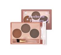 Boobeen 3 colori di polvere per sopracciglia, kit per modellare le sopracciglia, pennello smussato per sopracciglia, per creare sopracciglia perfette in 3D