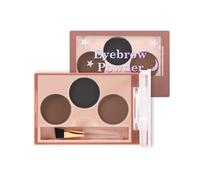 Boobeen 3 colori di polvere per sopracciglia, kit per modellare le sopracciglia, pennello smussato per sopracciglia, per creare sopracciglia perfette in 3D