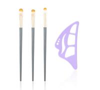 Boobeen Aiuto per il Trucco degli Occhi, Stencil per il Trucco dell'Ombretto e dell'Eyeliner, Assistente per gli Occhi Riutilizzabile, Strumento in Silicone con 3 Pennelli, Per Principianti