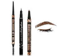 Boobeen Kit de Maquillaje para Cejas, Lápiz de Cejas de 4 Puntas, Lápiz de Cejas con Pincel, Delineador de Ojos Líquido a Prueba de Manchas y de Larga Duración, 3 Piezas