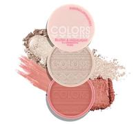 Boobeen Polvere di Fard ed Evidenziatore, Palette di Fard ed Evidenziatori Naturali sfumabili, Arrossire Impermeabile per Guance, Blush Rosa per un Finish Shimmer o Opaco