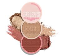Boobeen Polvere di Fard ed Evidenziatore, Palette di Fard ed Evidenziatori Naturali sfumabili, Arrossire Impermeabile per Guance, Blush Rosa per un Finish Shimmer o Opaco