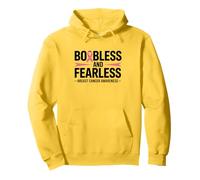 Boobless and Fearless Funny Breast Cancer Awareness Quote Felpa con Cappuccio