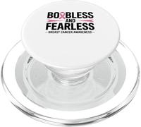 Boobless and Fearless Funny Breast Cancer Awareness Quote PopSockets PopGrip per MagSafe