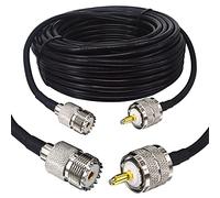 Boobrie 15M UHF Cavo SuperFlex Cavo Coassiale RG58 Aggiornato Adattatore PL259 SO239 Cavo Coassiale UHF Maschio a UHF Femmina Cavo Prolunga CB Cavo Bassa Perdita per CB Ham Radio/Antenna/Broadcast