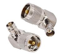 Boobrie 2 * PL259 UHF Maschio a BNC Femmina Adattatore Coassiale RF ad Angolo Retto Adattatore da UHF a BNC da 90 Gradi per Antenne, Dispositivi LAN wireless, Antenna esterna per Radio Wi-Fi